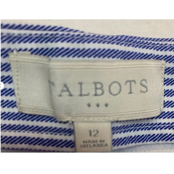 Talbots Womens Scalloped Wrap Skort Skirt Blue & White Stripe July 4th Size 12 - Picture 5 of 9